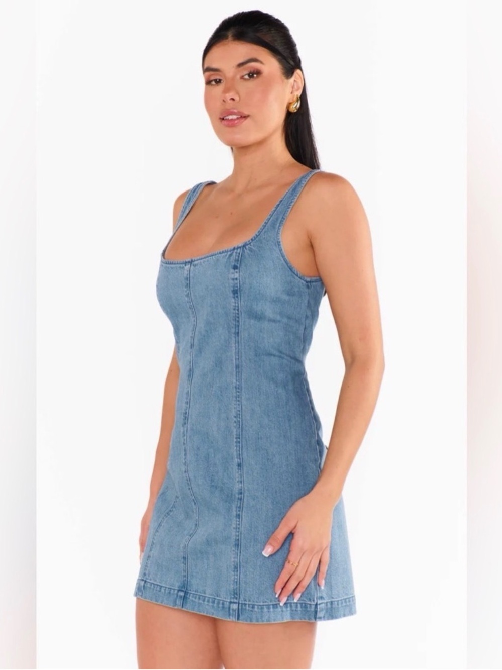 Show Me Your MuMu Light Blue Denim Mini Dress - Picture 3 of 6